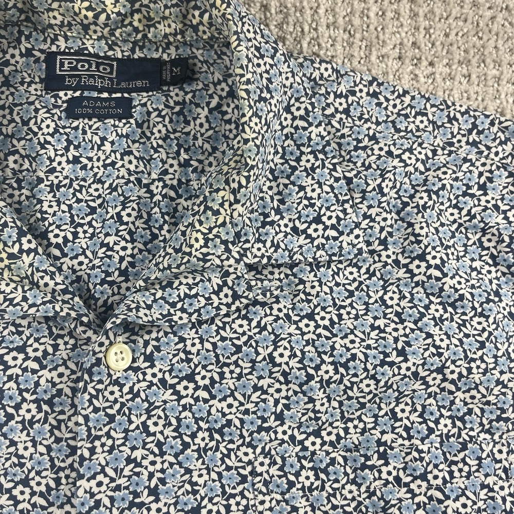 Polo Ralph Lauren Shirt Adams Button Up Floral All Over Print Camp Mens Medium